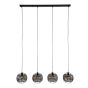 Monty hanglamp 4L - Ø25 cm - zwart/bruin