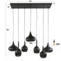 Nelson hanglamp 4+3L - zwart