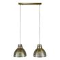 Zoe hanglamp 2xø38 screen - brons antiek