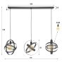 Sofia hanglamp 3L - artic zwart
