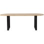 Combi-Tablo ovaal eiken 220x90 cm + u-poot