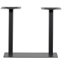 Bistro dubbele vierkant buisvoet metaal 72x80x40 cm - zwart