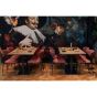 Bistro dubbele vierkant buisvoet metaal 72x80x40 cm - zwart