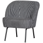 Vogue fauteuil streep - zwart/grijs