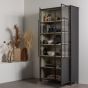 Kency vaas glas met streep - naturel/zwart