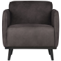 Statement fauteuil met arm ecoleer - donkergrijs