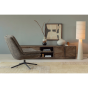 Loft vloerlamp metaal/bouclé 130xø30 cm - naturel met strepen