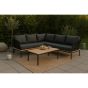 Omarion loungest met hoekbank en tafel - zwart