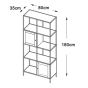 Sigurd metalen boekenkast - 2 deurs - 180 cm - zwart