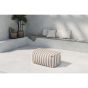 Liam poef stof - wit/beige gestreept