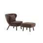 Teko fauteuil met voetenbank - teddy - bruin