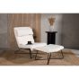 Limo fauteuil met voetenbank - boucle - wit