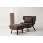 Teko fauteuil met voetenbank - teddy - bruin