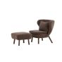 Teko fauteuil met voetenbank - teddy - bruin