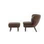 Teko fauteuil met voetenbank - teddy - bruin