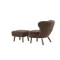 Teko fauteuil met voetenbank - teddy - bruin