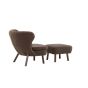Teko fauteuil met voetenbank - teddy - bruin