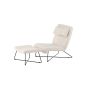 Limo fauteuil met voetenbank - boucle - wit