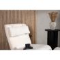 Limo fauteuil met voetenbank - boucle - wit