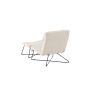 Limo fauteuil met voetenbank - boucle - wit