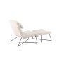 Limo fauteuil met voetenbank - boucle - wit