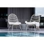Ines outdoor loungestoel - wicker - wit