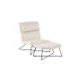 Limo fauteuil met voetenbank - boucle - wit