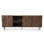 Dressoir Lio - 200 cm - Mango hout & travertin - 3 deurs