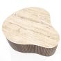 Organische salontafel Mari - 83x72x34 cm - Mango hout & travertin