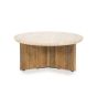 Ronde salontafel Sara - Mango hout & travertin - Ø88x10 cm