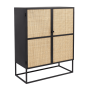 Guuji kast laag 2-deurs MDF/rattan van het woonmerk Puur