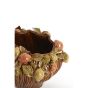 Lemoni vaas deco 26,5x24x20 cm - keramiek bruin-oranje/groen