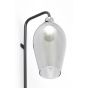 Lukaro wandlamp 28x20x65 cm - glas smoke+mat zwart