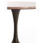 Dolin bijzettafel Ø59x44 cm - rood travertin/donkerbruin
