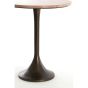 Dolin bijzettafel Ø48x53 cm - rood travertin/donkerbruin