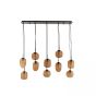 Mezza hanglamp 10L E14 120x18x23 cm - glas bruin
