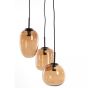 Mezza hanglamp 3L E14 Ø30x23 cm - glas bruin