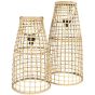 Lantaarn Anzu Naturel met LED - Set van Twee