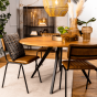  Eettafel Mimoso rond naturel/zwart Ø140 van het woonmerk Light & Living