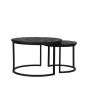 Salontafel Set Double zwart 70x70x45 Cm