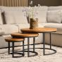 Ronde salontafels Denver - set van 3 - naturel