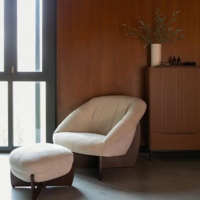Dutchbone Emilius poef - beige
