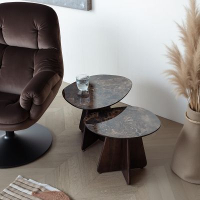 Puur Dominique salontafel - set van 2 - bruin