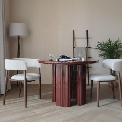 Puur Shine eettafel ø110 cm - bordeaux