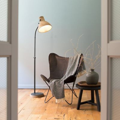 Light & Living Imbert vloerlamp - hout/mat zwart