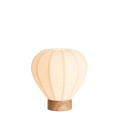Light & Living Kyzo tafellamp Ø35x36 cm hout - print naturel/linnen crème