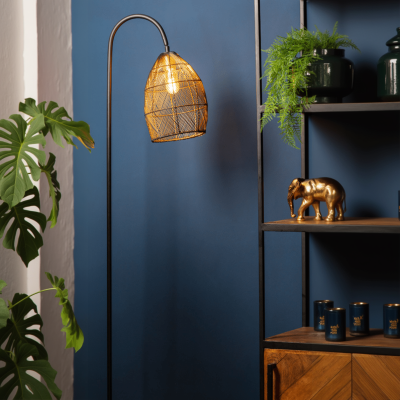 Meya vloerlamp 34x30,5x172 cm zwart/goud van het woonmerk Light&Living