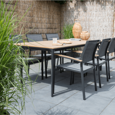 Arezzo tuintafel rechthoek polywood teaklook 200x90 cm van het woonmerk Les