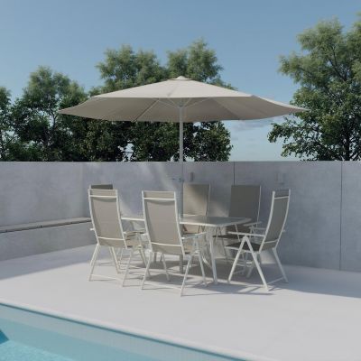 Svea Marina loungeset inc. parasol - beige/beige