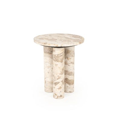 By-Boo Marmo bijzettafel ø40 cm - beige